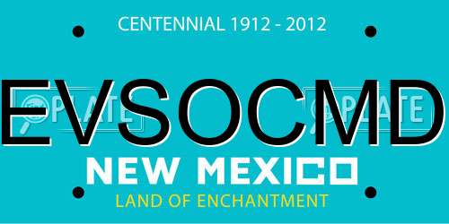 EVSOCMD New Mexico License Plate