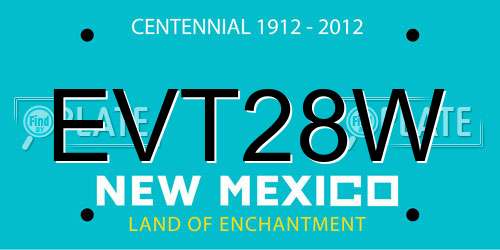 EVT28W New Mexico License Plate