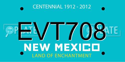 EVT708 New Mexico License Plate