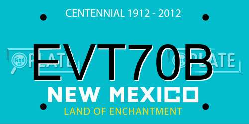 EVT70B New Mexico License Plate
