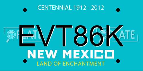EVT86K New Mexico License Plate