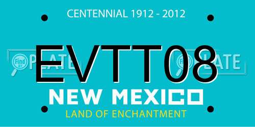 EVTT08 New Mexico License Plate