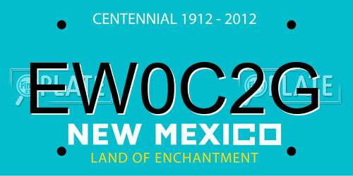 EW0C2G New Mexico License Plate