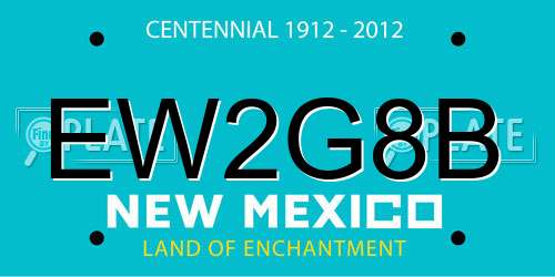 EW2G8B New Mexico License Plate