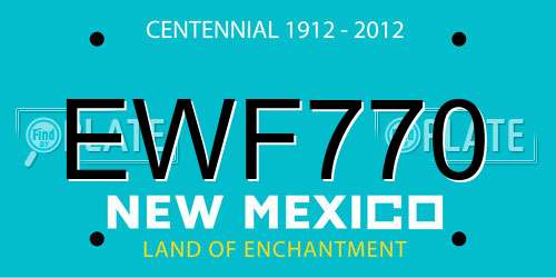 EWF770 New Mexico License Plate