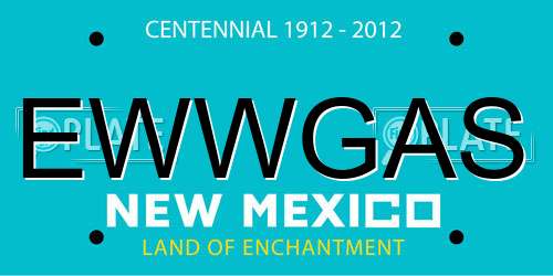 EWWGAS New Mexico License Plate