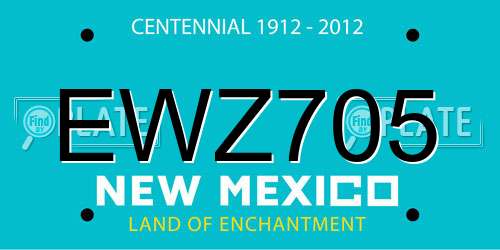EWZ705 New Mexico License Plate