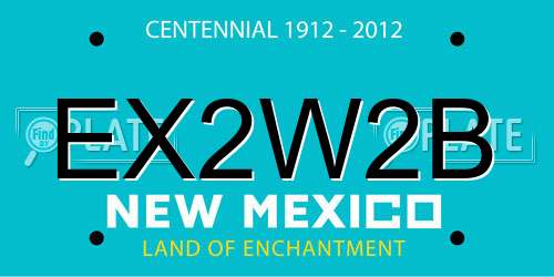 EX2W2B New Mexico License Plate