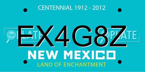 EX4G8Z New Mexico License Plate