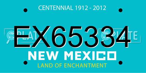 EX65334 New Mexico License Plate