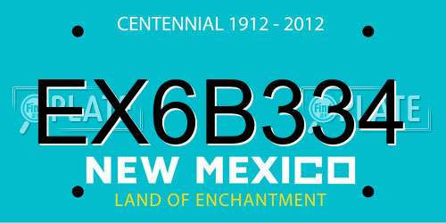 EX6B334 New Mexico License Plate