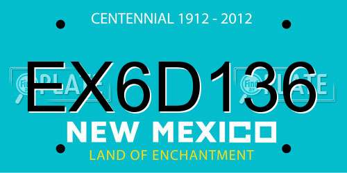 EX6D136 New Mexico License Plate
