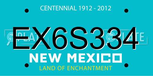 EX6S334 New Mexico License Plate