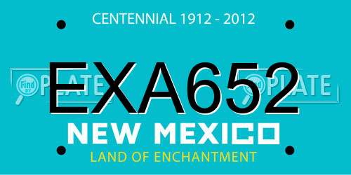EXA652 New Mexico License Plate