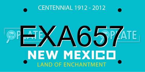 EXA657 New Mexico License Plate