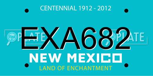 EXA682 New Mexico License Plate