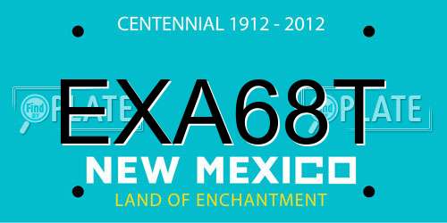 EXA68T New Mexico License Plate