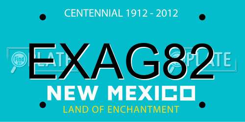 EXAG82 New Mexico License Plate