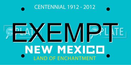 EXEMPT New Mexico License Plate