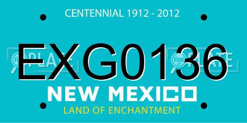 EXG0136 New Mexico License Plate