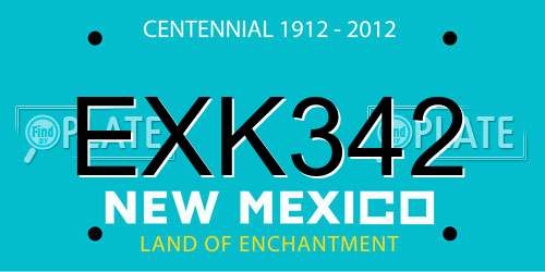 EXK342 New Mexico License Plate
