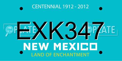 EXK347 New Mexico License Plate