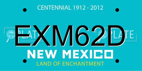 EXM62D New Mexico License Plate