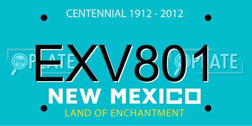 EXV801 New Mexico License Plate