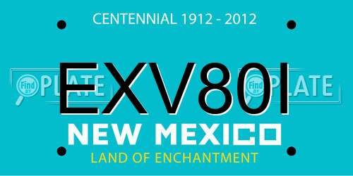 EXV80I New Mexico License Plate