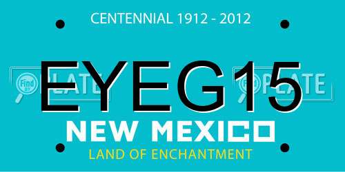 EYEG15 New Mexico License Plate