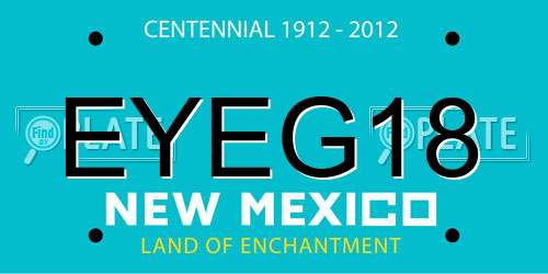 EYEG18 New Mexico License Plate