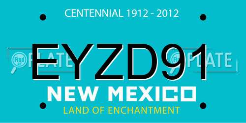 EYZD91 New Mexico License Plate