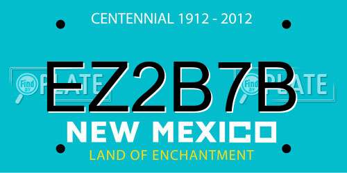 EZ2B7B New Mexico License Plate