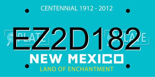 EZ2D182 New Mexico License Plate
