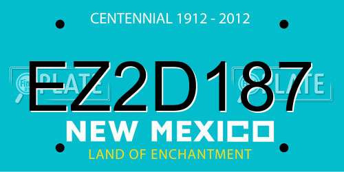 EZ2D187 New Mexico License Plate