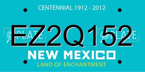 EZ2Q152 New Mexico License Plate