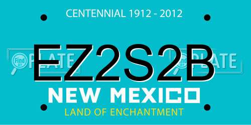 EZ2S2B New Mexico License Plate