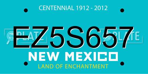 EZ5S657 New Mexico License Plate