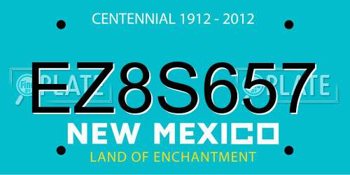 EZ8S657 New Mexico License Plate