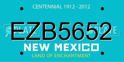 EZB5652 New Mexico License Plate