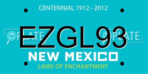 EZGL93 New Mexico License Plate