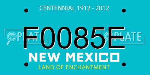 F0085E New Mexico License Plate