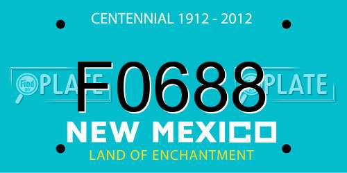 F0688 New Mexico License Plate