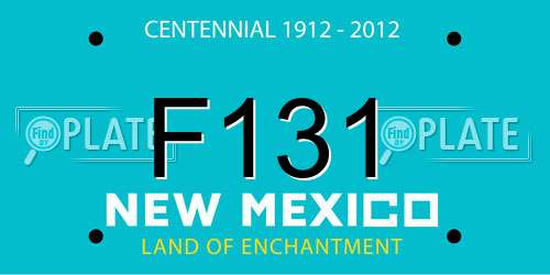 F131 New Mexico License Plate