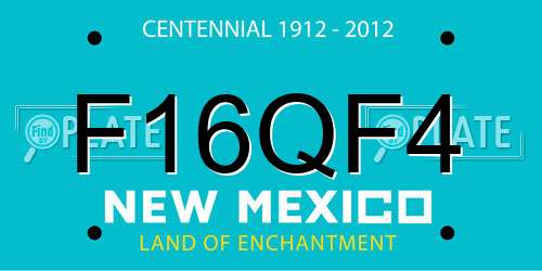 F16QF4 New Mexico License Plate