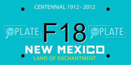 F18 New Mexico License Plate