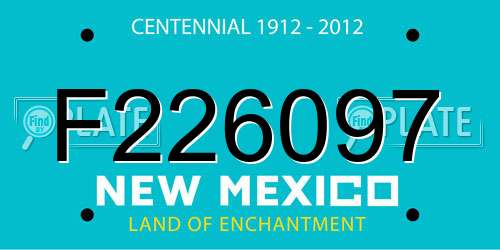 F226097 New Mexico License Plate