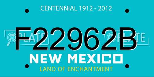 F22962B New Mexico License Plate