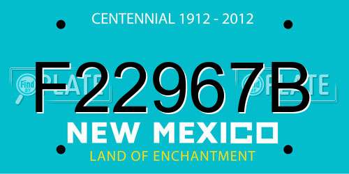 F22967B New Mexico License Plate