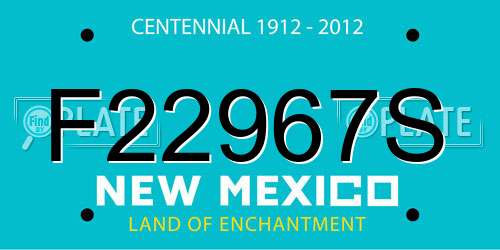 F22967S New Mexico License Plate